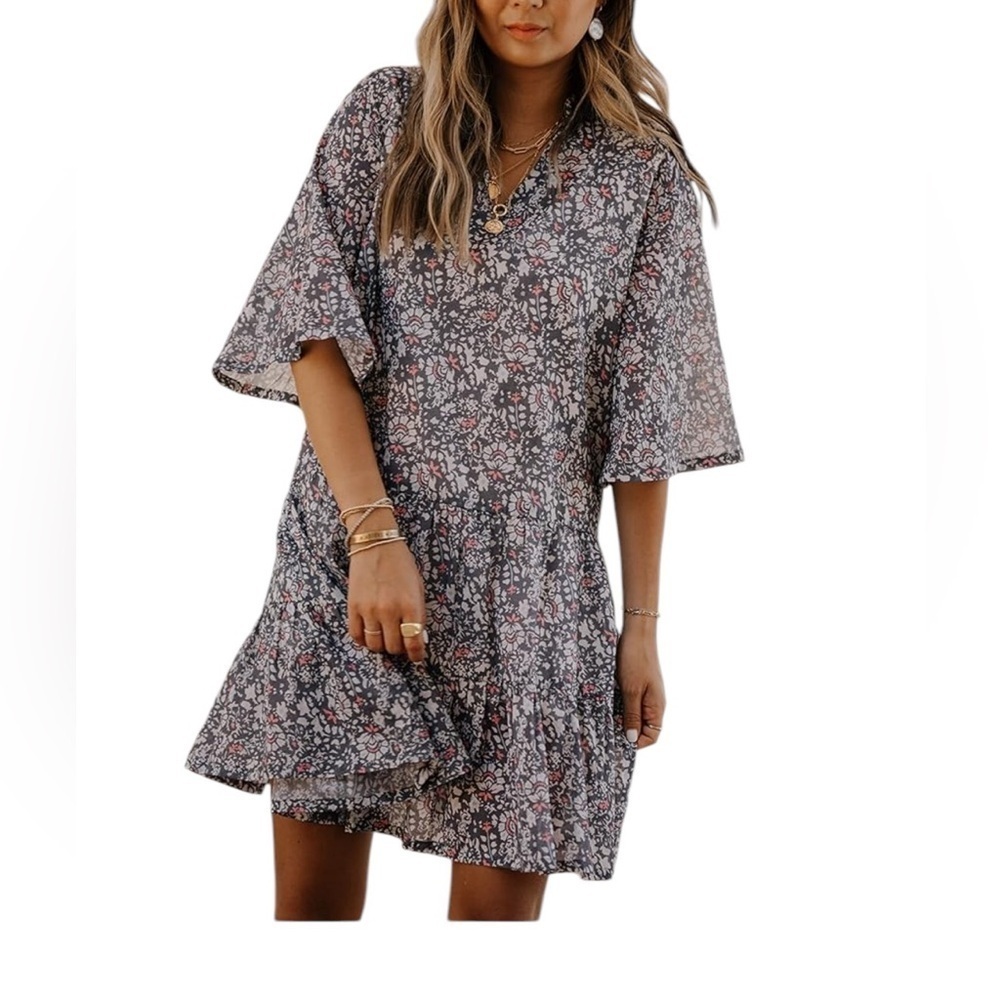 New floral drop waist dress